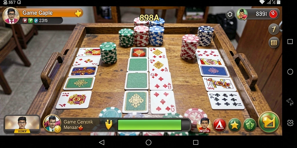 Screenshot gameplay 898A yang menampilkan serunya bermain Gaple.