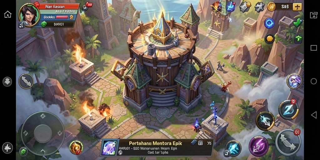 Tampilan menarik dari gameplay BARU01 Tower Defense.