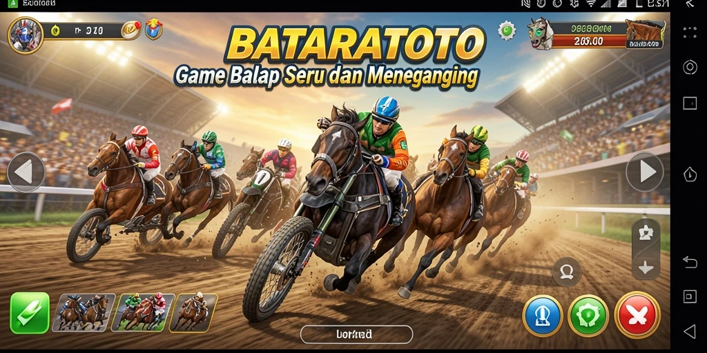 Screenshot gameplay dengan balapan yang mendebarkan dan grafik menakjubkan.