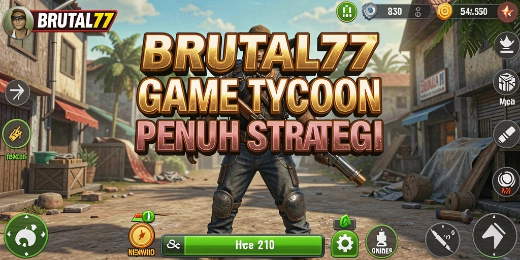 Tangkapan layar utama BRUTAL77 menampilkan gameplay Tycoon yang seru.