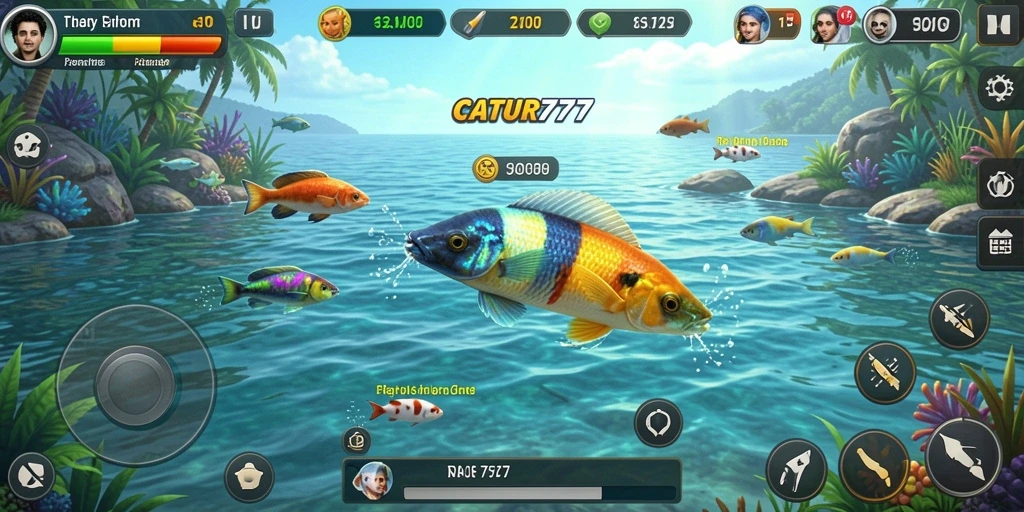 Tangkapan layar dari gameplay Tembak Ikan yang menarik di CATUR777.