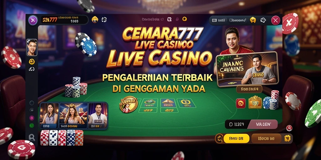 Screenshot utama CEMARA777 menunjukkan suasana permainan Live Casino yang mengasyikkan.