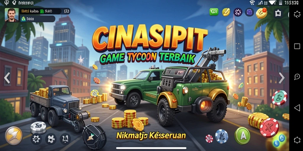 Tangkapan layar gameplay CINASIPIT yang menampilkan aktivitas bisnis.