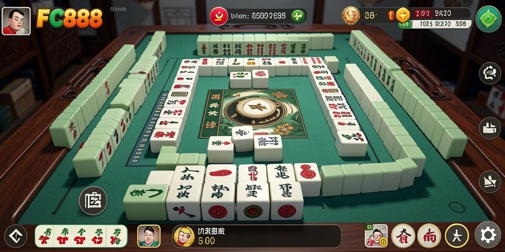Screenshot utama FC888 menampilkan gameplay Mahjong yang menarik dan interaktif.