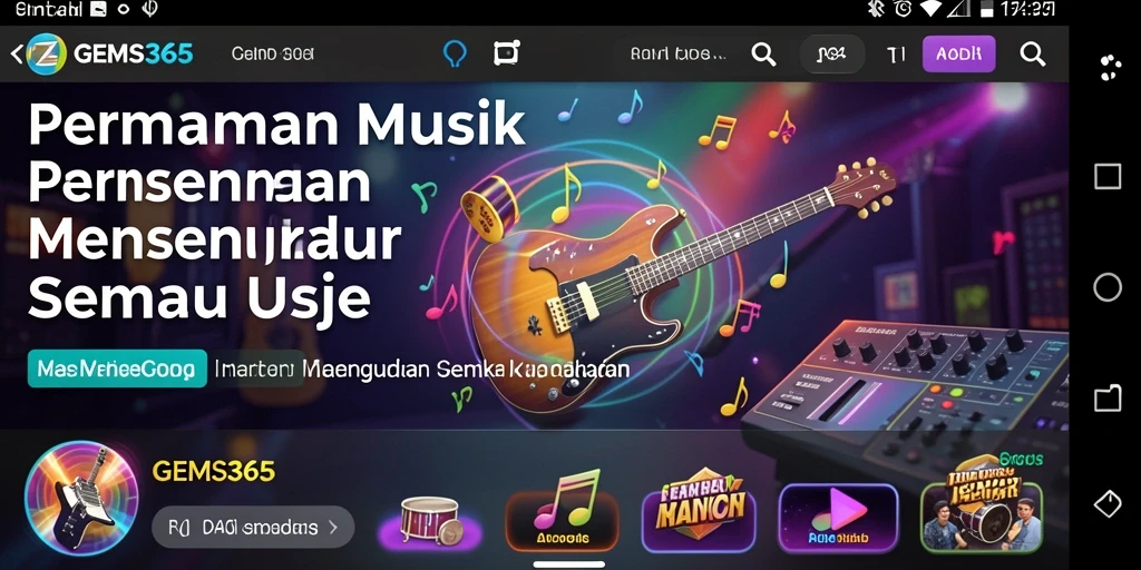 Screenshot dari gameplay GEMS365 yang menampilkan keseruan bermain musik.