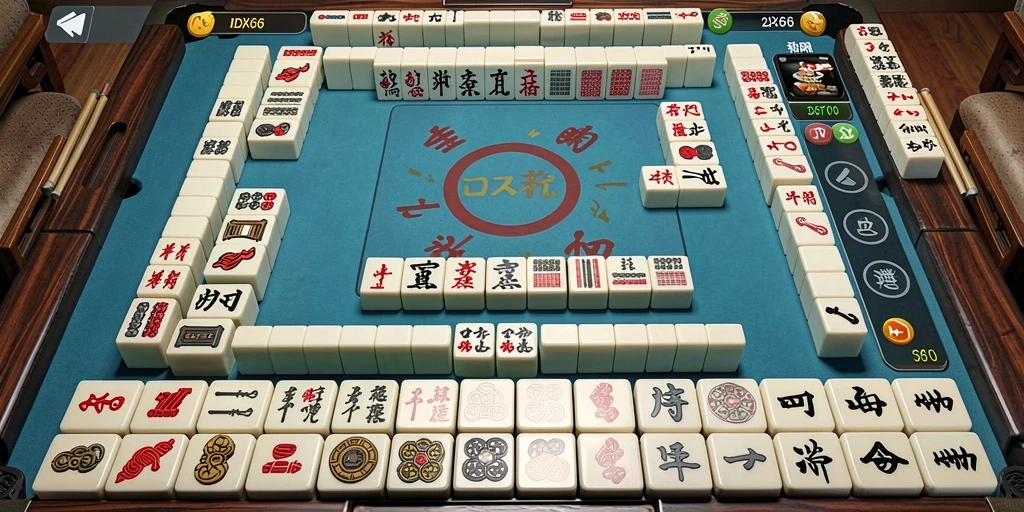 Tampilan gameplay seru dalam game Mahjong IDX66.