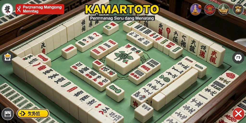 Tampilan gameplay seru dari KAMARTOTO yang penuh aksi Mahjong.