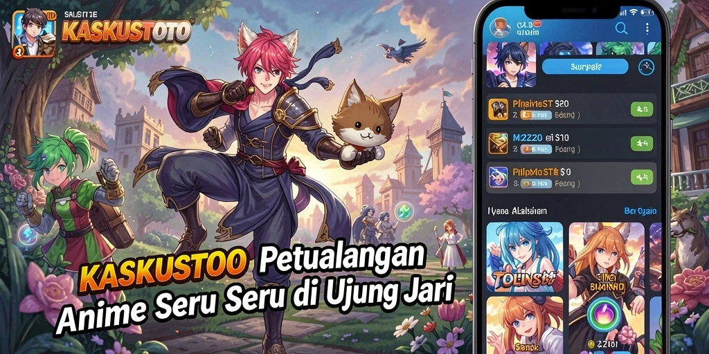 Tampilan gameplay seru dari KASKUSTOTO dengan karakter anime menarik.