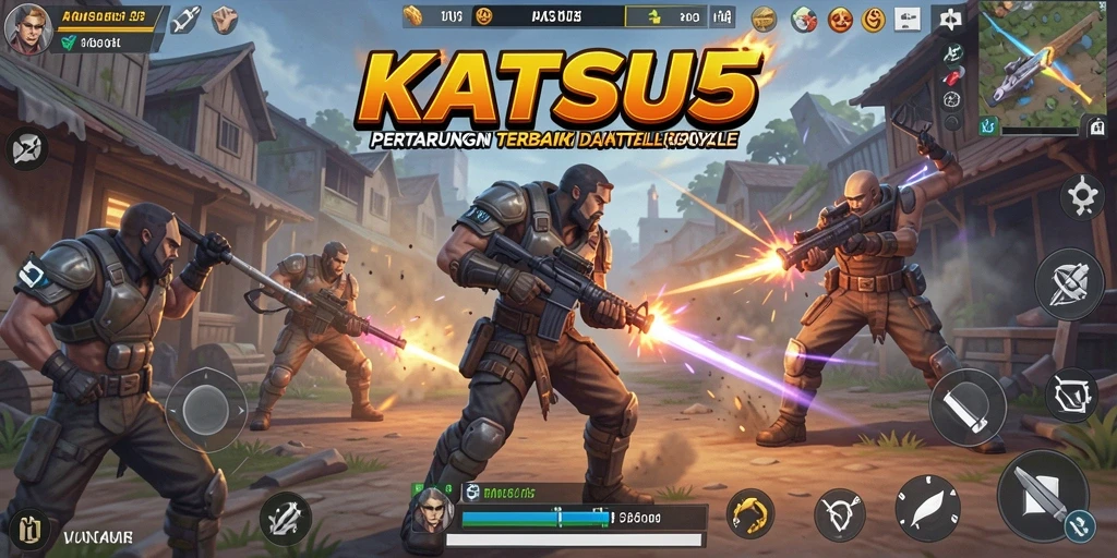 Tampilan seru gameplay KATSU5 dalam pertarungan Battle Royale.