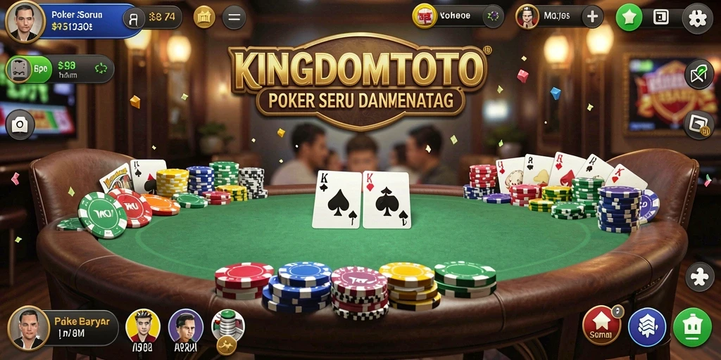 Tampilan menarik dari gameplay KINGDOMTOTO dengan pemain yang bersaing dalam poker.