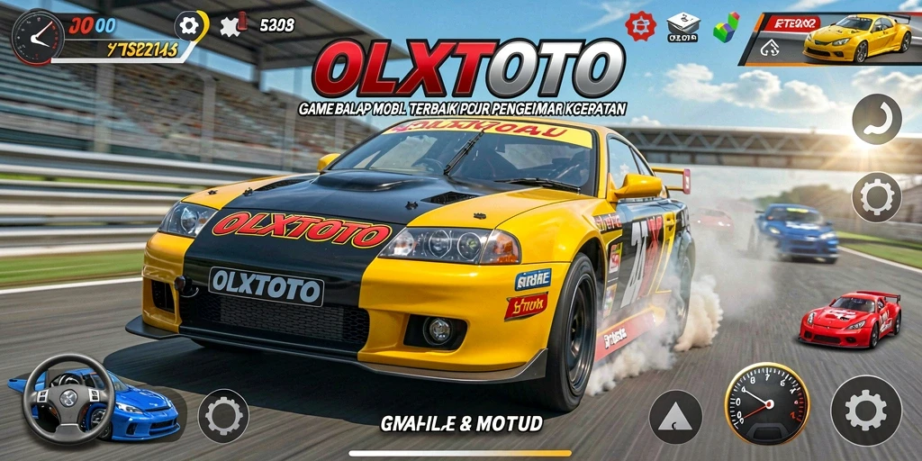 Screenshot main OLXTOTO yang menunjukkan aksi balap yang cepat dan menegangkan.