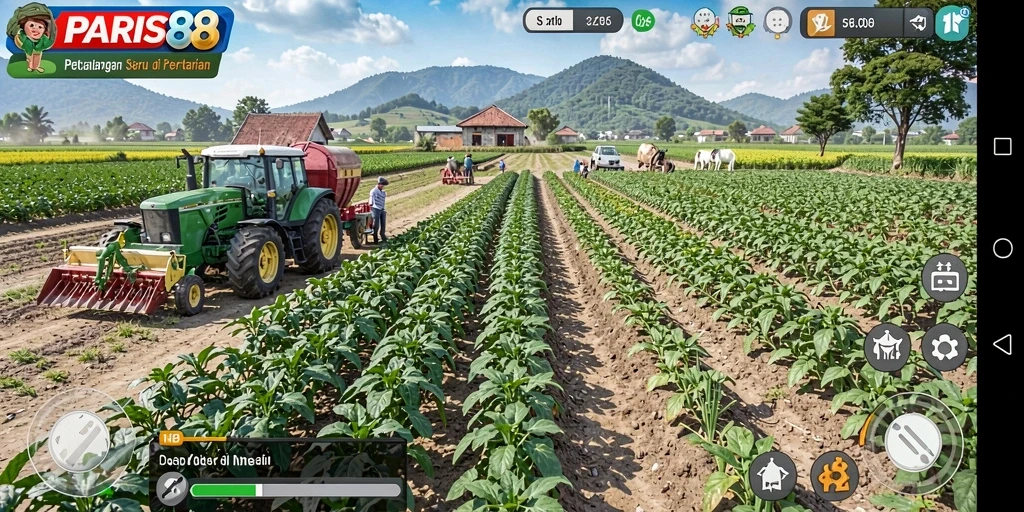 Gameplay menarik di dunia pertanian yang berwarna-warni.