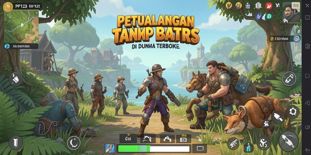Tampilan gameplay seru di dunia terbuka yang luas di PP123.