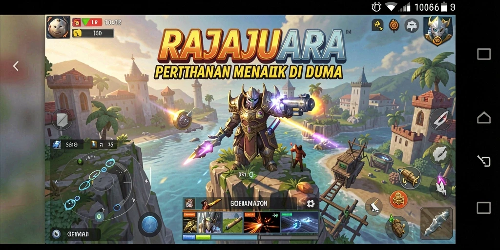 Screenshot menunjukkan gameplay seru dan menegangkan Tower Defense.