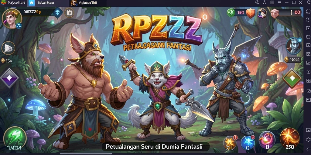 Tampilan gameplay <strong>RPZZZ</strong> yang menggambarkan petualangan seru di dunia fantasi.