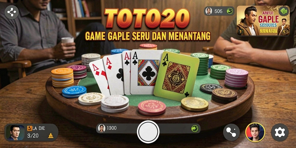 Screenshot gameplay TOTO20 menampilkan aksi seru bermain Gaple.
