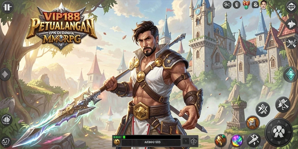 Tangkapan layar gameplay epik dalam dunia MMORPG VIP188.