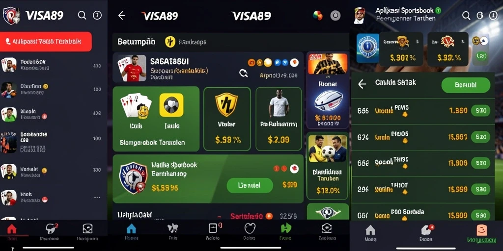 Tampilan gameplay taruhan olahraga di aplikasi VISA89.