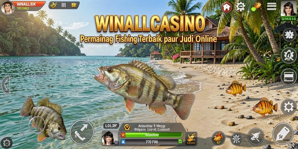 Tangkapan ikan besar dalam gameplay WINALLCASINO.