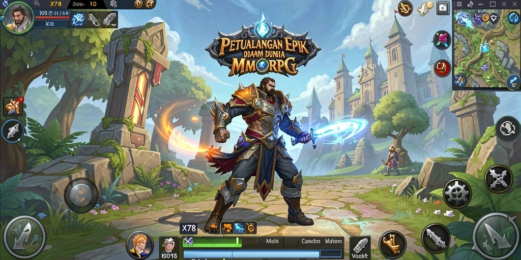 Tampilan gameplay X78 yang menakjubkan dalam dunia MMORPG.